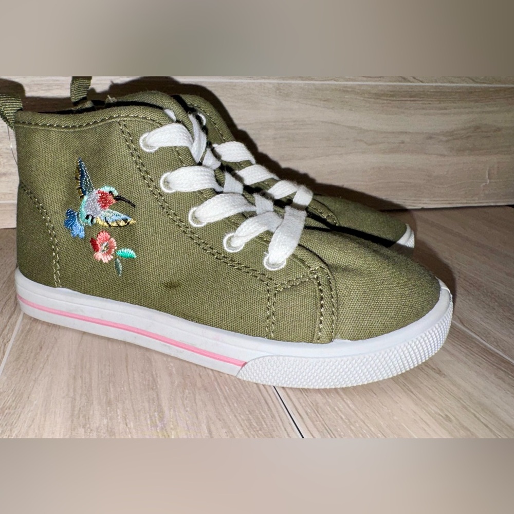 💚 Carter’s - Toddler Girls’ Green High-Top Sneakers - size 9 (NWT) - Picture 11 of 12